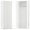 Шкаф распашной Байонна белый с полкой и штангой 80х232,2х54,5 ЛДСП каркас белый